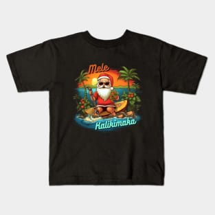 Hawaii Christmas, Mele Kalikimaka, Santa Claus Kids T-Shirt